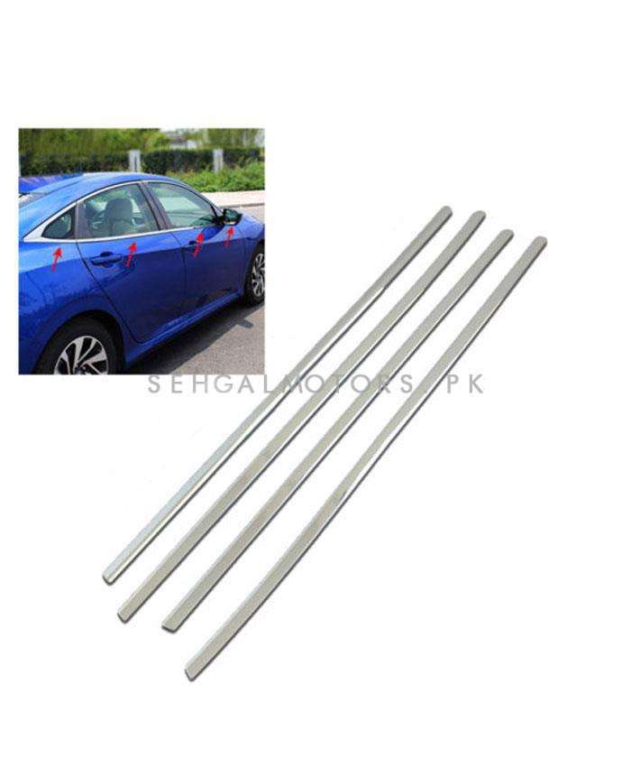 Buy Honda Civic Window Chrome Weather Strips 4 Pcs - Model 2016